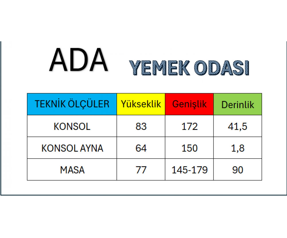 Ada Yemek Odası(VZY), Galerin Mobilya İnegöl