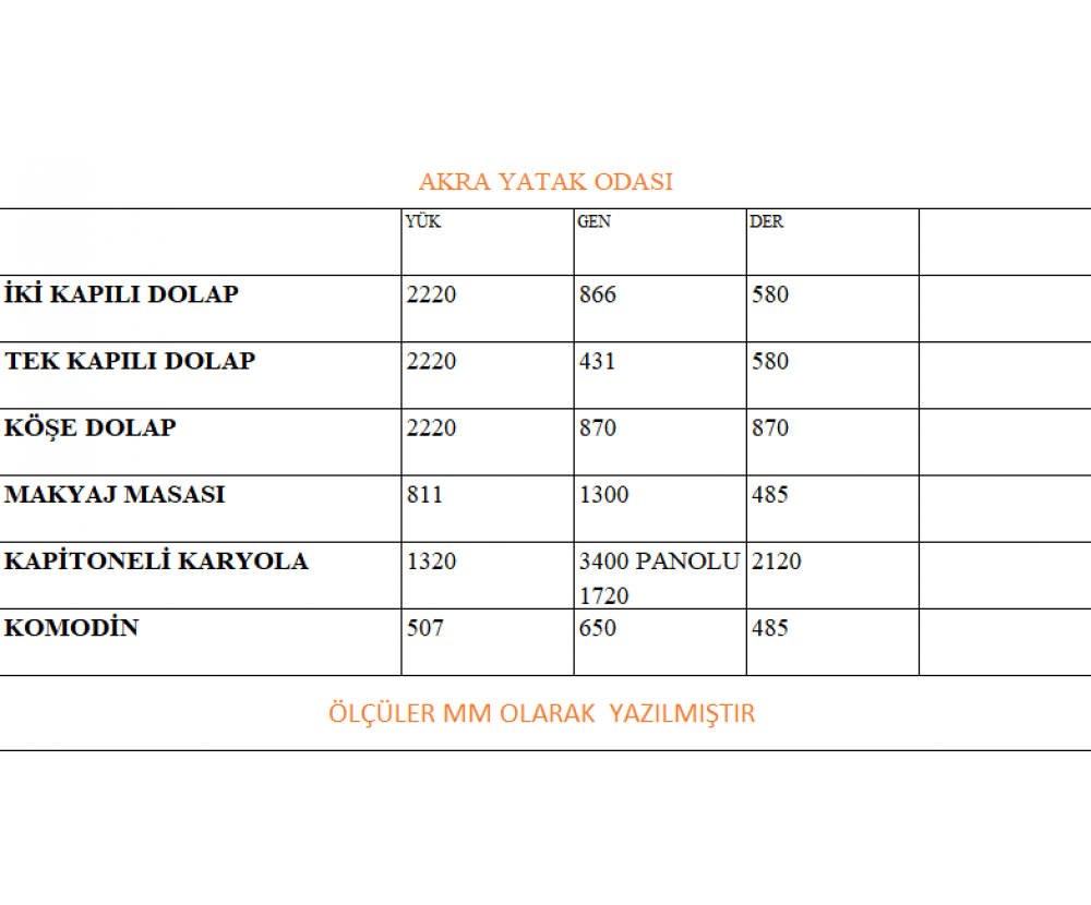 Akra Yatak Odası, Galerin Mobilya İnegöl