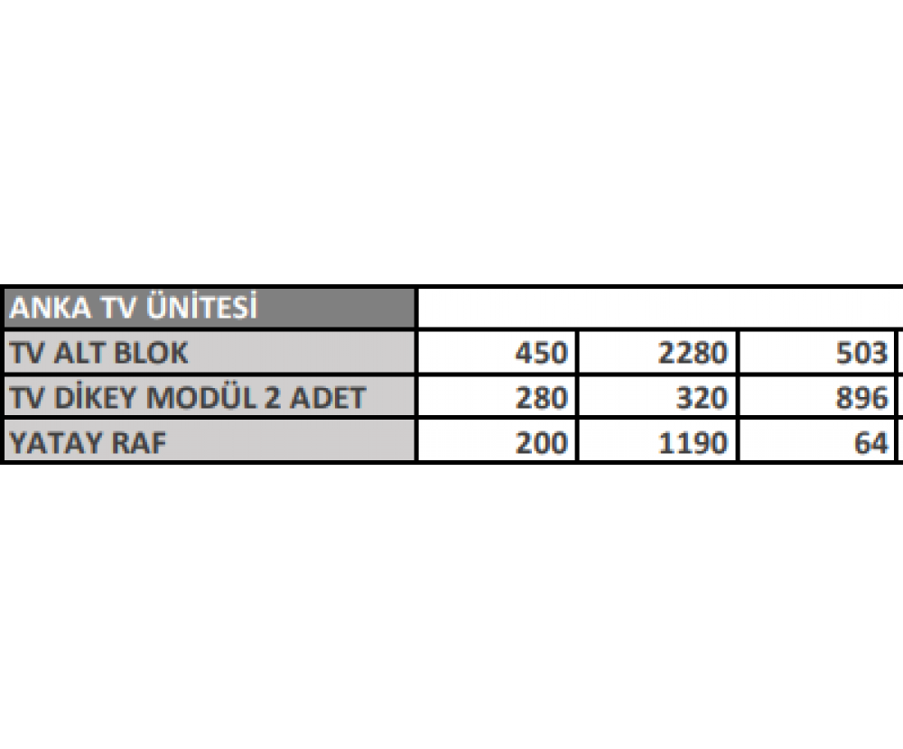 Anka Tv Ünitesi, Galerin Mobilya İnegöl