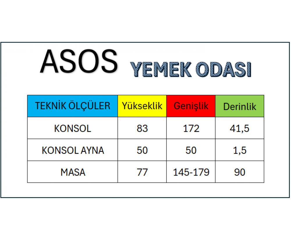 Asos Yemek Odası(VZY), Galerin Mobilya İnegöl