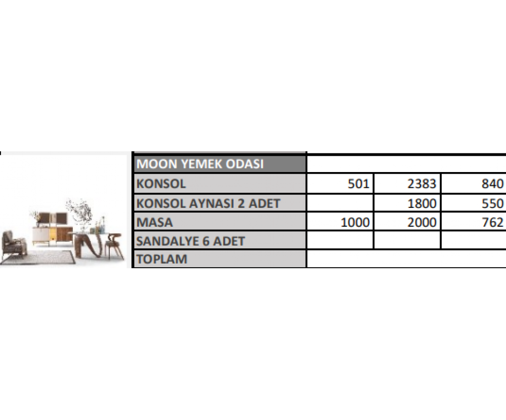 Moon Yemek Odası, Galerin Mobilya İnegöl