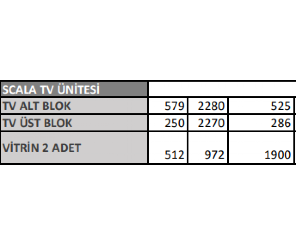 Scala Tv Ünitesi, Galerin Mobilya İnegöl